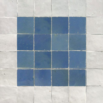 Mosaic House Moroccan tile Rceef 1-2 Custom White Light Blue  zellige, mosaic, zellij, field, pattern, glaze, simple, classic, grid, squares 